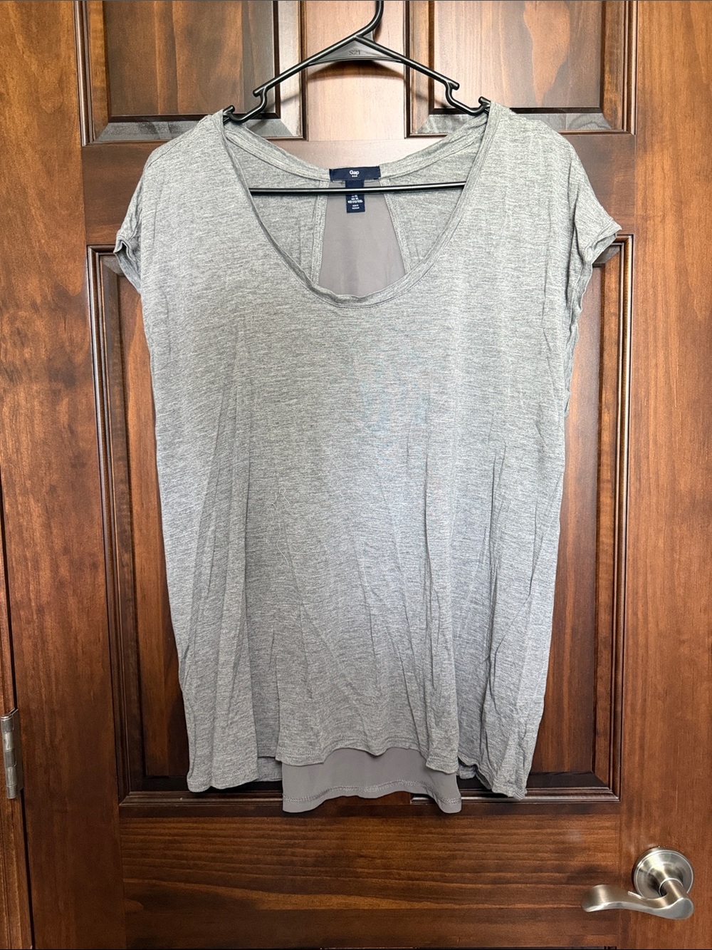 GAP Heather Gray Scoop Neck Short Sleeve Top